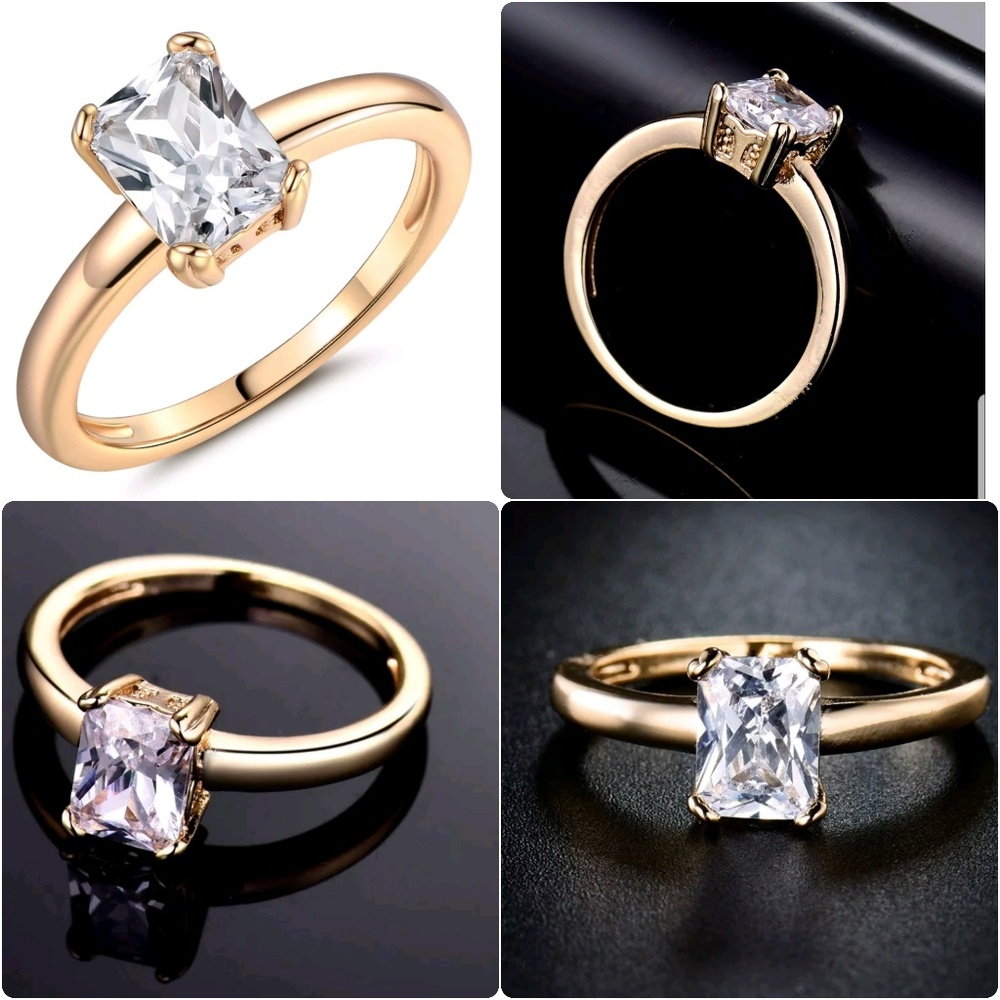 18k gold filled Charms Unique Solitaire Sapphire